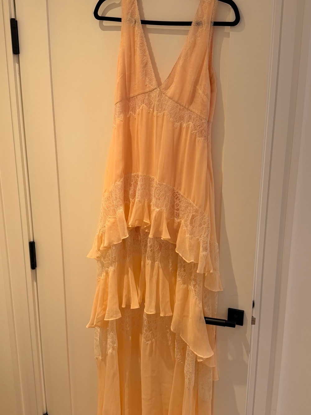 LoveShackFancy Callista Lace Tiered Maxi Dress - Lingerie Peche - Picture 5 of 9